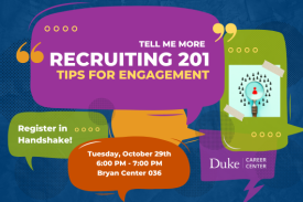 Recruiting 201: The rules of engagement. October 29. Register in Handshake.